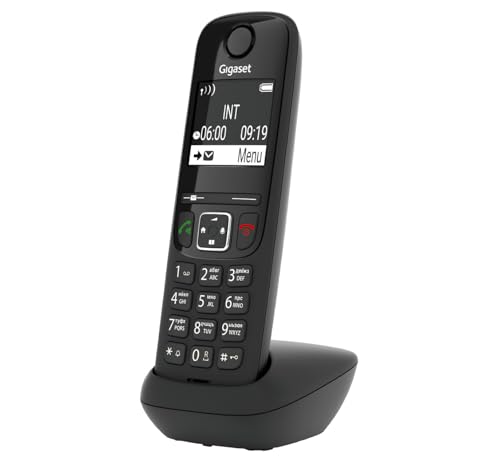 Gigaset AS690HX - DECT-Mobilteil mit Ladeschale - Fritzbox-kompatibel - hochwertiges Schnurloses Telefon für Router und DECT-Basis - kontrastreiches Display, schwarz [Deutsche Version] [Ohne Basis]