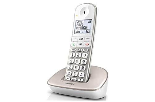 Philips XL4901S DECT-Komforttelefon – Schnurloses Telefon mit Mobilteil – Große Tasten - Lautstärkeregelung - Hörgerätekompatibilität - Festnetztelefon - Weiß